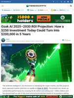 Ozak AI 2025–2030 ROI Projection: How a $250 Investment Today Could Turn Into $200,000 in 5 Years