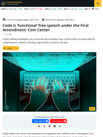 Coin Center Says Crypto Developers' Code Protected Under First Amendment