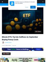 Bitcoin ETFs Tip Into Outflows As Sept. Buying Frenzy Cools