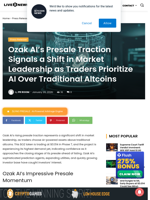 Ozak AI’s Presale Traction Signals a Shift in Market Leadership as Traders Prioritize AI Over Traditional Altcoins | Live Bitcoin News