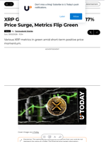 XRP Golden Cross Emerges Amid 17% Price Surge, Metrics Flip Green - U.Today