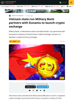 Vietnam’s MB Bank and UpBit's parent Build Crypto Exchange