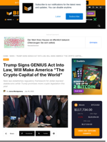 Trump Signs GENIUS Act Into Law, Will Make America 