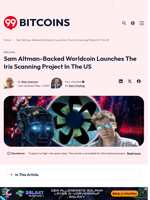 Sam Altman Backed Worldcoin Launches Iris Scanning in US