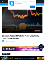 Ethereum Rebound Stalls As Policy Uncertainty Cools ETF Excitement