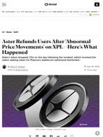 Aster Refunds Users After 'Abnormal Price Movements' on XPL—Here’s What Happened - Decrypt