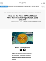 Here Are the Prices XRP Could Reach After the Bitcoin Halvings of 2028, 2032, and 2036