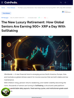 The New Luxury Retirement: How Global Seniors Are Earning 900+ XRP a Day With SolStaking