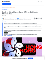 Bank of China Shares Surge 6.7% on Stablecoin License Buzz - BeInCrypto