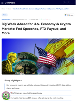 Big Week Ahead for U.S. Economy & Crypto Markets: Fed Speeches, FTX Payout, and More
