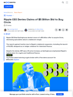 Ripple CEO Rejects Claims of $5 Billion Circle Acquisition Bid