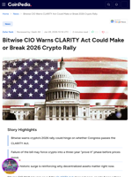 Bitwise CIO Warns CLARITY Act Could Make or Break 2026 Crypto Rally