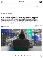X Takes Legal Action Against Crypto Scamming Network's Bribery Scheme - Decrypt
