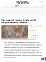 Iran may exit nuclear treaty, unveil weapon amid US tensions
