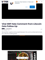 Viral XRP Hate Comment from Litecoin Gets Follow-Up - U.Today
