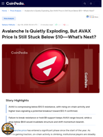Avalanche Is Quietly Exploding, But AVAX Price Is Still Stuck Below $10—What's Next?