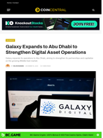 Galaxy Expands to Abu Dhabi to Strengthen Digital Asset Operations