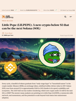 Little Pepe (LILPEPE): A new crypto below $1 that can be the next Solana (SOL) - AMBCrypto