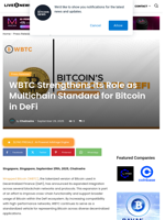 WBTC Strengthens its Role as Multichain Standard for Bitcoin in DeFi | Live Bitcoin News
