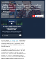 His Brother Has Been Stealing Money From Their Parents, Pushing Them Past $100K In Debt In Their Late 60s. Will They File Any Charges?  - Benzinga