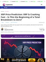 XRP Price Prediction: XRP Is Crashing Fast – Is This the Beginning of a Total Breakdown to Zero?