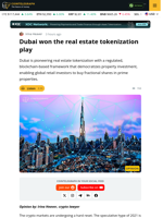 Dubai Won The Real Estate Tokenization Play