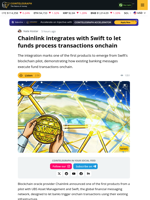 Chainlink Integrates with SWIFT to Let Funds Process Transactions Onchain