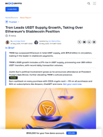 TRON Overtakes Ethereum, Dominates Stablecoin Payments