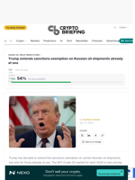 Trump extends sanctions exemption on Russian oil shipments already at sea