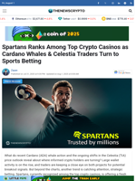 Spartans Ranks Among Top Crypto Casinos as Cardano Whales & Celestia Traders Turn to Sports Betting