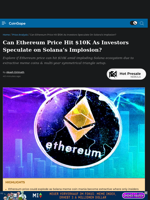 Can Ethereum Price Hit $10K As Investors Speculate on Solana's Implosion?