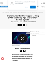 Crypto Founder Said He Stopped Looking at XRP Chart Long Ago, Shares Where the Real Signal Is