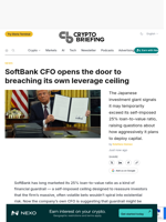 SoftBank CFO opens the door to breaching its own leverage ceiling