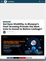 Sui Eyes Stability, Is Blazpay’s Fast-Growing Presale the Best Coin to Invest In Before Listings? - TechBullion