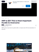 XRP to $3? This Is Most Important Hurdle to Overcome - U.Today