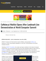 Caffeine.ai Waitlist Opens After Landmark Live Demonstration at World Computer Summit
