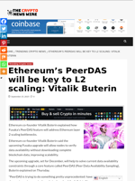 Ethereum’s PeerDAS will be key to L2 scaling: Vitalik Buterin - The Crypto News Wire