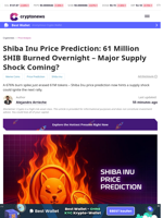 Shiba Inu Price Prediction: 61 Million SHIB Burned Overnight – Major Supply Shock Coming?