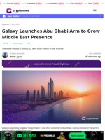 Galaxy Launches Abu Dhabi Arm to Grow Middle East Presence