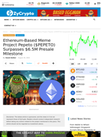 Ethereum-Based Meme Project Pepeto ($PEPETO) Surpasses $6.5M Presale Milestone