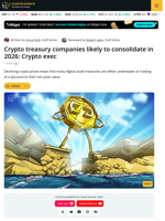 Consolidation Likely Coming to Crypto Treasury Market: Crypto exec