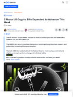 3 Bills Take Center Stage in US Crypto Week