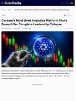 Cardano's Most Used Analytics Platform Shuts Down After Complete Leadership Collapse