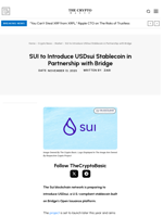 SUI to Introduce USDsui Stablecoin in Partnership with Bridge