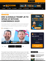 Eric & Donald Trump Jr To Speak At Bitcoin Conference 2025