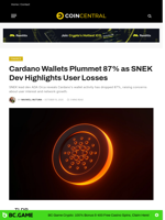 Cardano Wallets Plummet 87% as SNEK Dev Highlights User Losses - CoinCentral