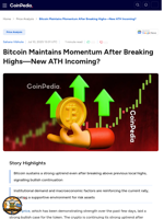 Bitcoin Maintains Momentum After Breaking Highs – New ATH Incoming?