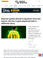Neymar guides Brazil's equalizer from the bench, but his crypto playbook tells a different story
