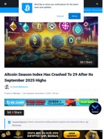 Altcoin Season Index Has Crashed To 29 After Its September 2025 Highs | Bitcoinist.com
