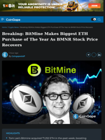 Breaking: Tom Lee’s BitMine Makes Biggest ETH Purchase of The Year, BMNR Stock Price Recovers